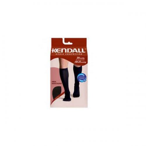 Meia Kendall 1813 masculina media compressao preta tamanho G