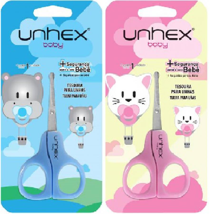 Tesoura Para Unhas Merheje Unhex Baby Rosa