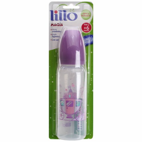 Mamadeira Lillo Silicone Magia 240ml Lilas