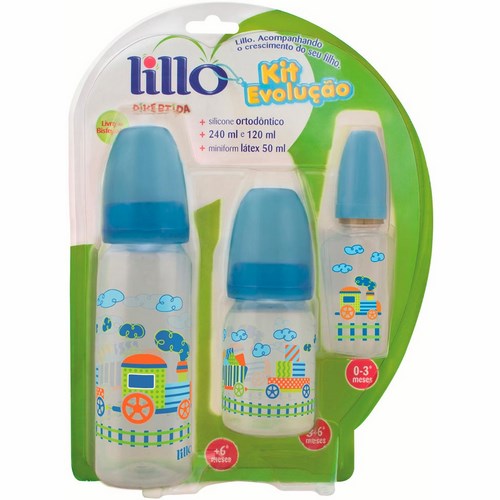 Kit Mamadeira Lillo Evolucao Divertida Azul