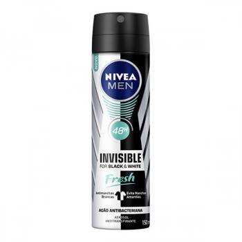 Desodorante Nivea Aerosol Black White Fresh Masculino 150ml