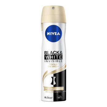 Desodorante Feminino Nivea Invisible For Black & White toque de seda, aerossol 150mL