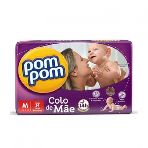FRALDA POMPOM COLO DE MAE M C/24