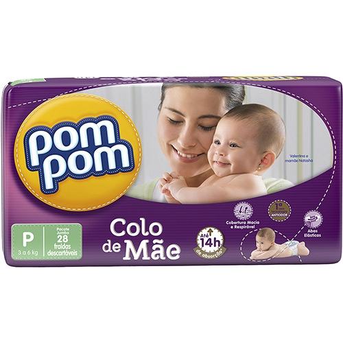 FRALDA POMPOM COLO DE MAE P C/28