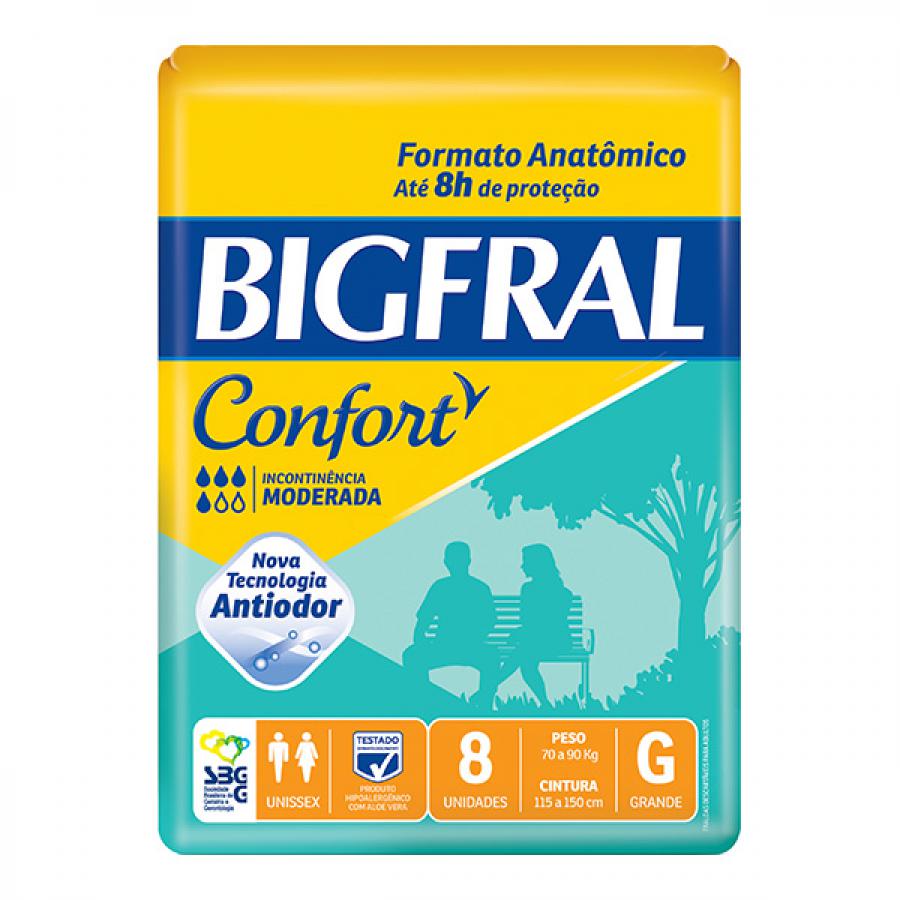 FRALDA BIGFRAL CONFORT G COM 8 UNIDADES