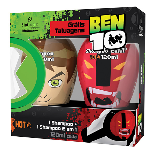 KIT BEN 10 HOT SHAMPOO + SHAMPOO 2 EM 1