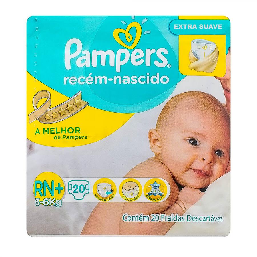 FRALDA PAMPERS EXTRA SUAVE RN C/20