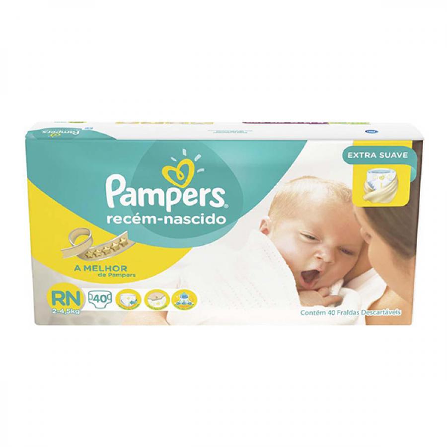 FRALDA PAMPERS RECEM NASCIDO COM 40 UNIDADES-RN