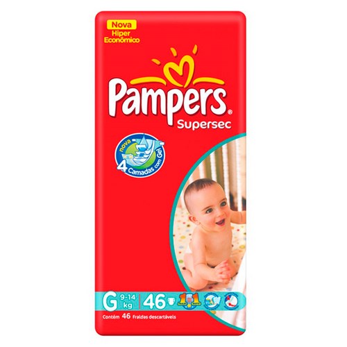 Fralda Pampers Supersec G Com 46 Unidades