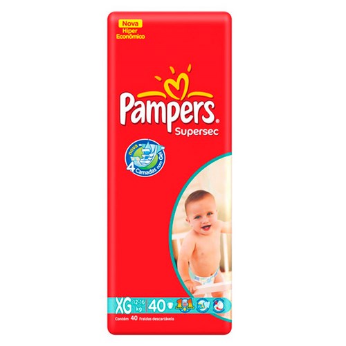 Fralda Pampers Supersec Hiper XG Com 40 Unidades