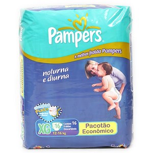 Fralda Pampers Noturna Diurna XG Com 16 Unidades