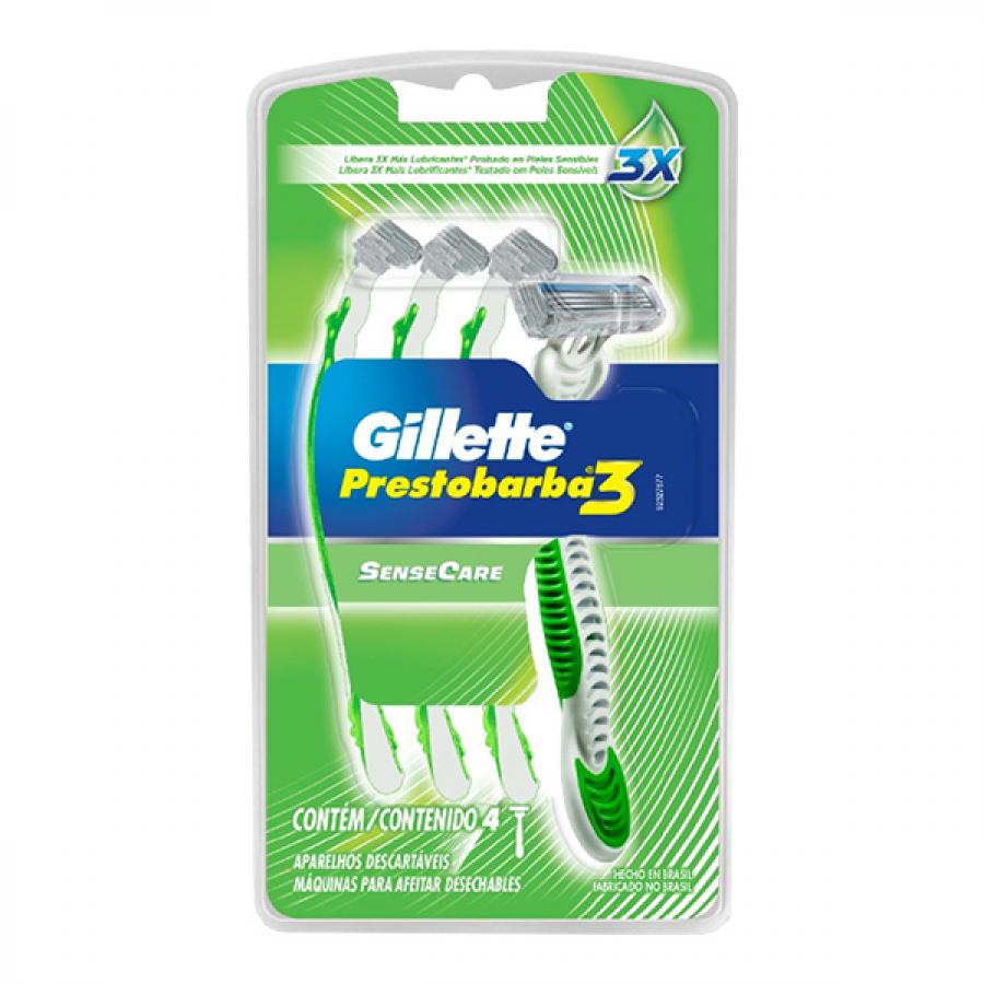 Aparelho de Barbear Gillette Prestobarba Sensecare 4 Unidades