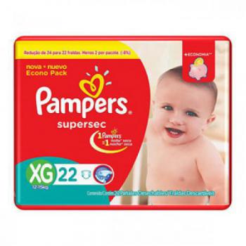 Fralda Pampers Supersec Pacotao com 22 Unidades XG