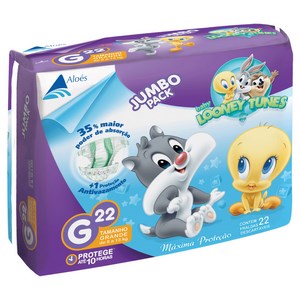 Fralda Looney Tunes Jumbo G Com 22 Unidades