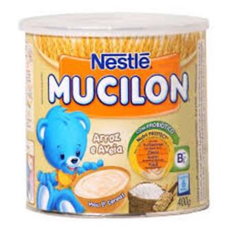 Cereal Infantil Mucilon arroz e aveia, lata com 400g