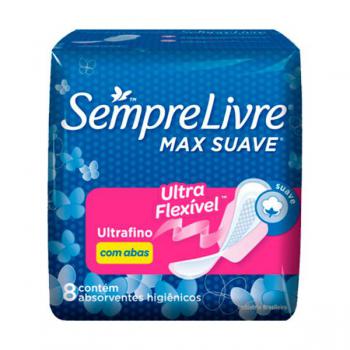 Absorvente Sempre Livre Adapt Plus Ultraflexivel Suave com Abas 8 Unidades