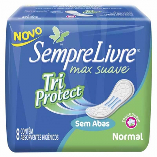 Absorvente Sempre Livre triprotecao suave sem abas 8 unidades