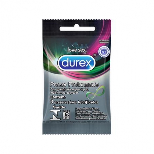 Preservativo Durex Prazer Prolongado com 3 Unidades