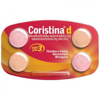 Coristina D 1mg + 10mg + 400mg + 30mg 4 comprimidos