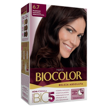 Kit Tintura Creme Biocolor Marrom Natural 6.7