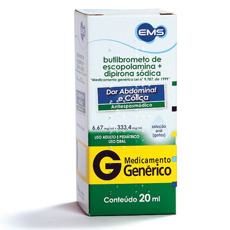 Butilbrometo de Escopolamina + Dipirona Sódica Solução Oral Gotas 20ml