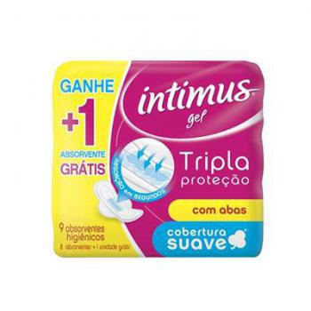 Absorvente Intimus Gel Tripla Protecao Extra Suave com Abas 9 Unidades