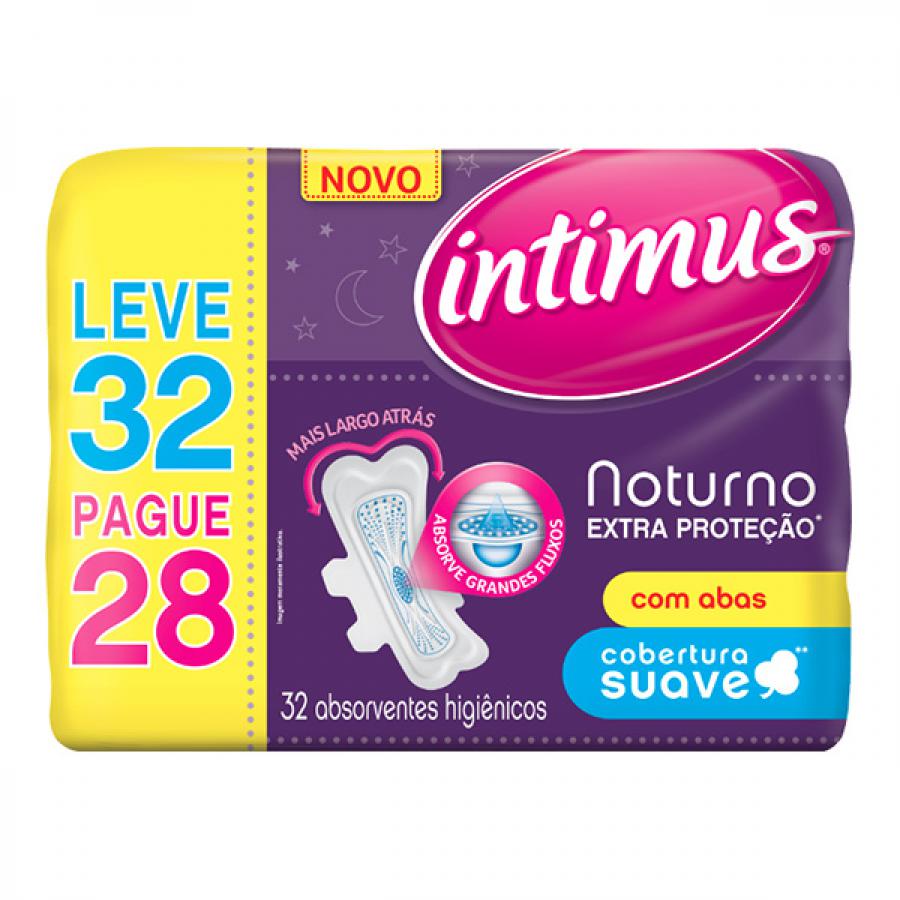 Absorvente Intimus Gel Noturno Cobertura Extra Com Abas LV32P2G8