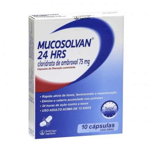 Mucosolvan 24hrs 75mg com 10 Capsulas