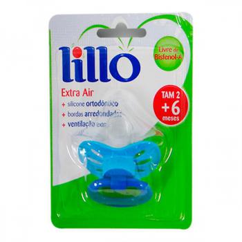 Chupeta Lillo Cores Fortes Redondo Silicone Azul