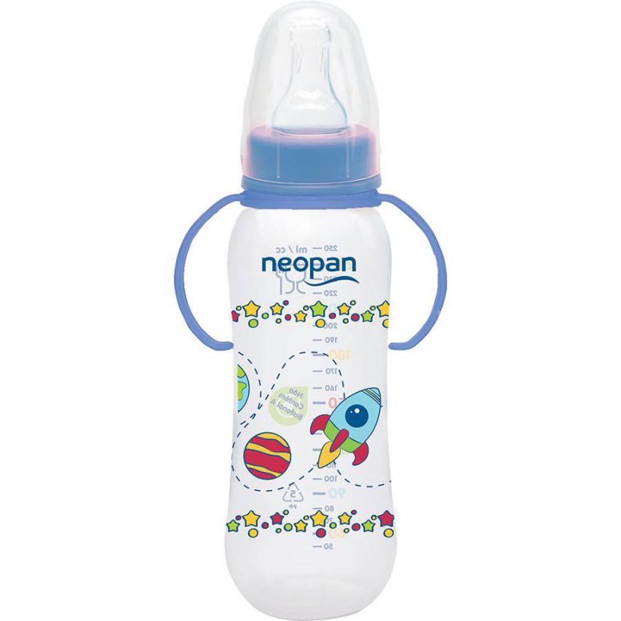 MAMADEIRA NEOPAN CRISTALPAN COM ALÇA AZUL 250ML REF.2001