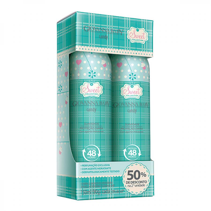 DESODORANTE GIOVANNA BABY AEROSSOL CANDY 2 UNIDADES DE 150ML