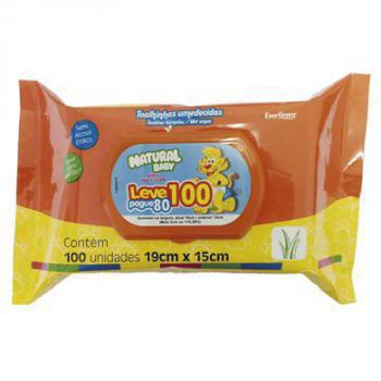 Toalha Umedecida Natural Baby Leve 100 e Pague 80 Unidades