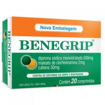 Benegrip 500mg + 30mg + 2mg 20 Comprimidos