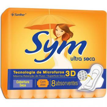 Absorvente Sym Normal Suave Com Abas 8 unidades