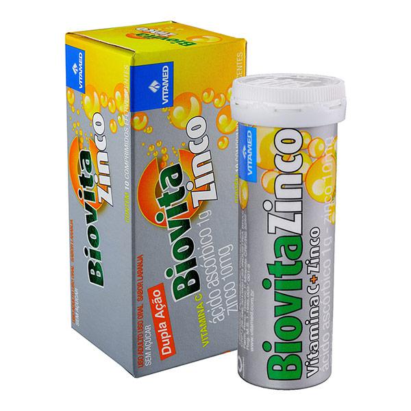 BIOVITA ZINCO 1G COM 10 COMPRIMIDOS EFERVESCENTES