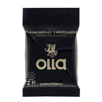 Preservativo Olla Preto Com 3 Unidades