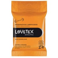 Preservativo Lovetex Extra Fino Com 3 Unidades