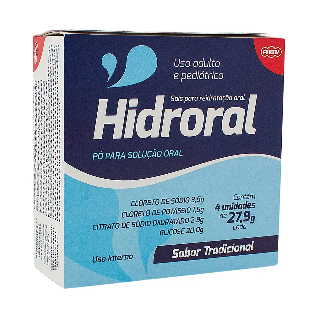 Hidroral Reidratante Tradicional com 4 Envelopes