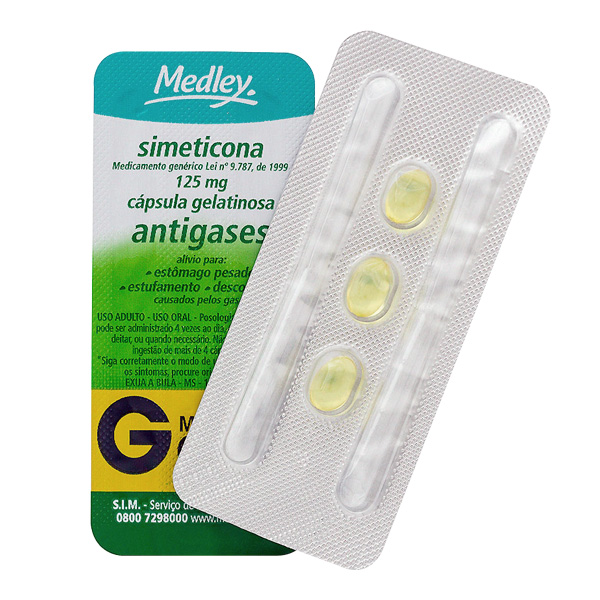 SIMETICONA MEDLEY 125MG COM 3 CAPSULAS