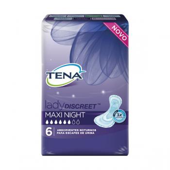 ABSORVENTE TENA LADY DISCREET MAXI NIGHT COM 6 UNIDADES