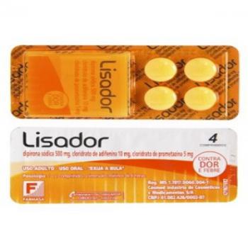 Lisador 500mg + 5mg + 10mg 4 comprimidos