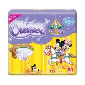 Fralda Cremer Disney Hiper M 70 Unidades