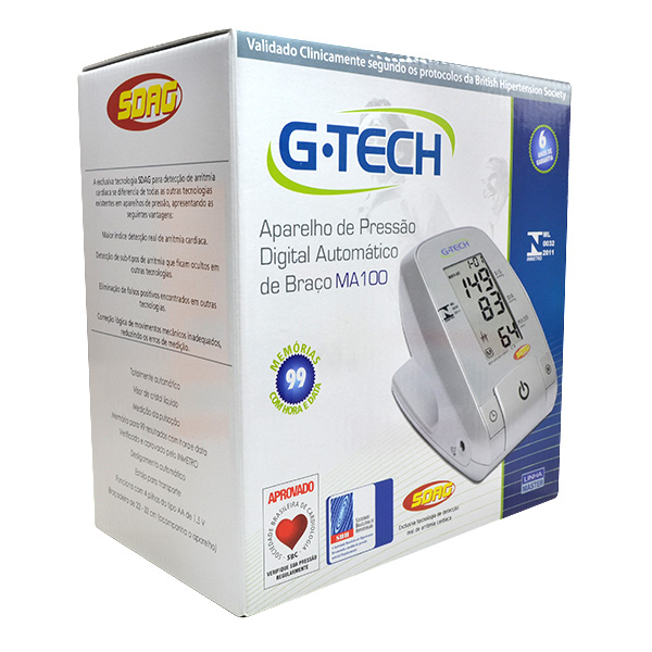 APARELHO PRESSÃO G-TECH AUTOMÁTICO DIGITAL BRANCO BPMA100