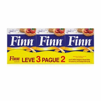 Adoçante Aspartame Finn Leve 3 Pague 2 com 50 Envelopes 08g