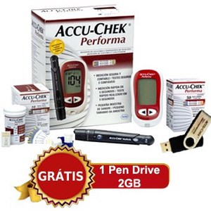 Accu-chek active com 100 tiras e gátis 1 Pen Drive