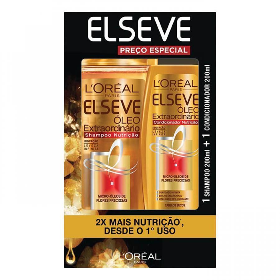 KIT ELSEVE OLEO EXTRAORDINARIO NUTRICAO SHAMPOO E CONDICIONADORICIONADOR200ML